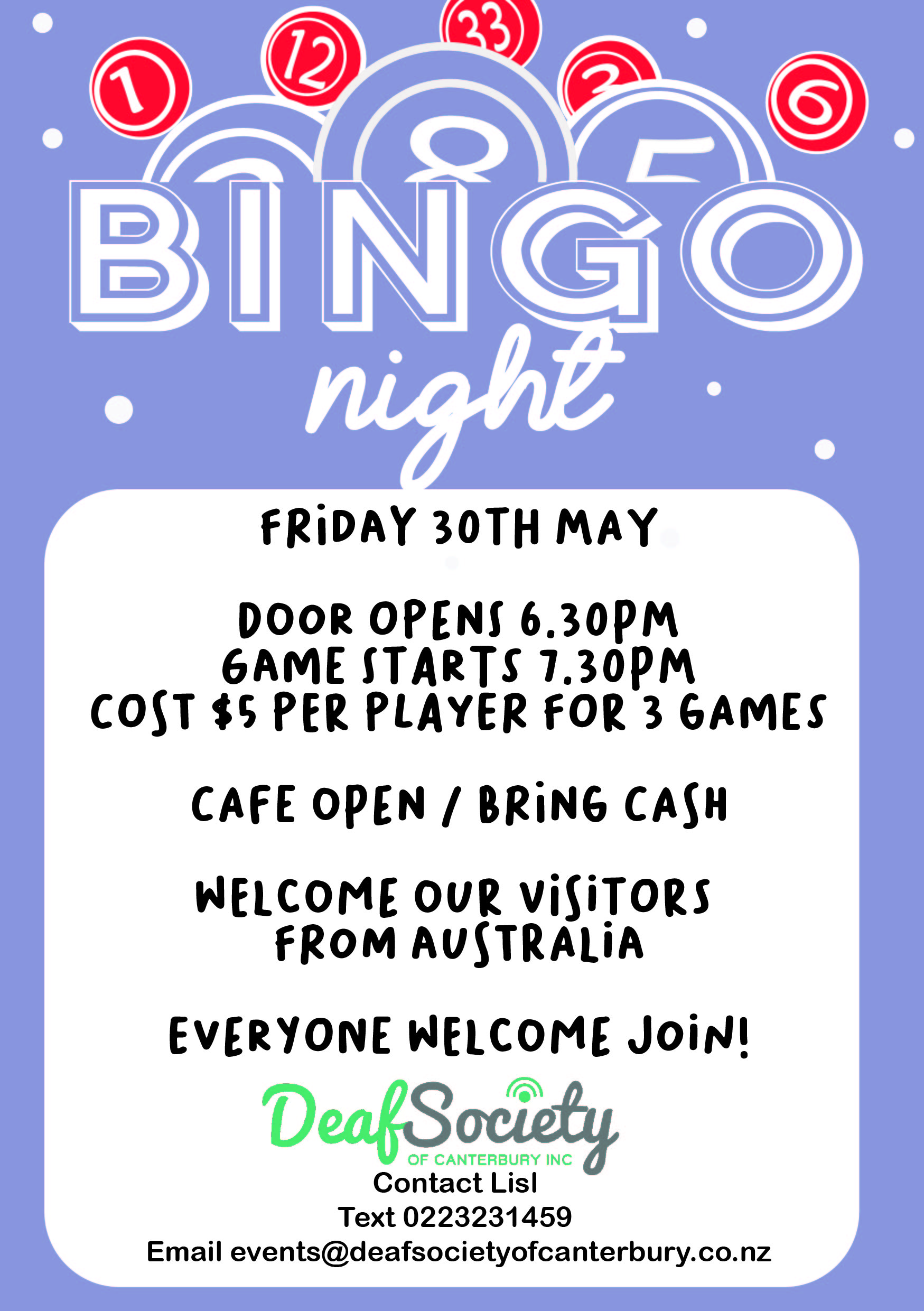 Bingo 30th may 01