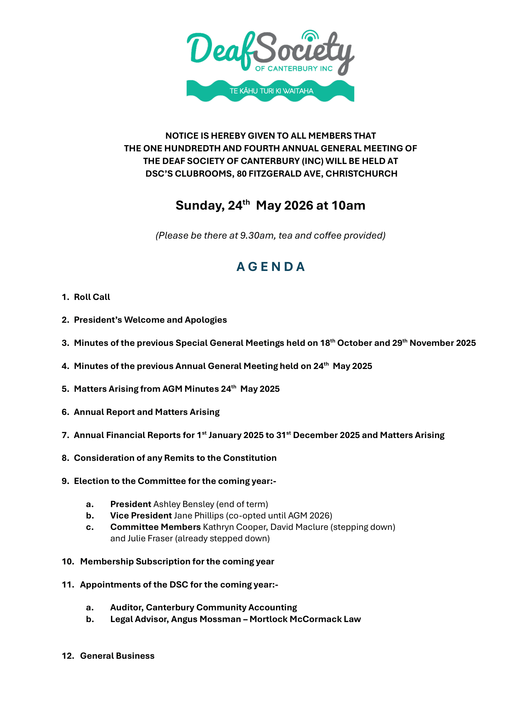 DSC AGM Agenda 2026 1