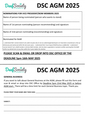 Nomination form and General Business 2025 DSCAdmin
